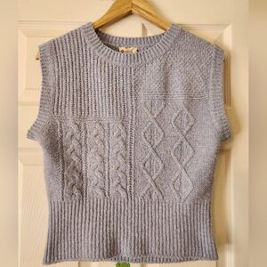 ✌️✌️ Hippie Rose Periwinkle Blue Cable Knit Sweater Vest ✌️✌️